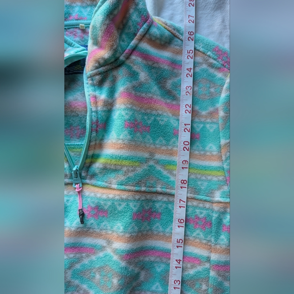 Chubbies The Flame Commander Fleece Quarter Zip Teal Geometric Aztec Medium - Picture 14 of 15